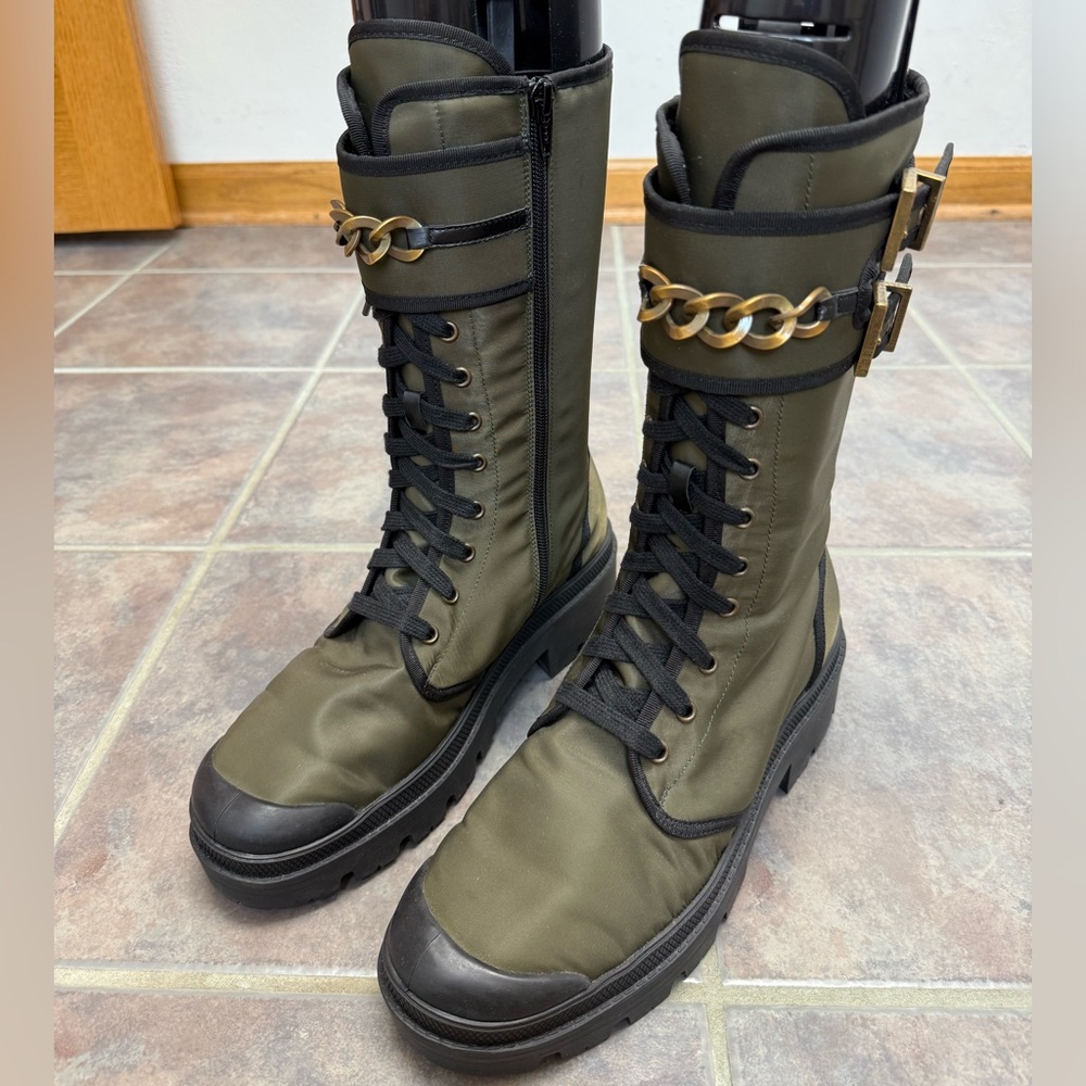 Palladium Olive and Black Combat Boots